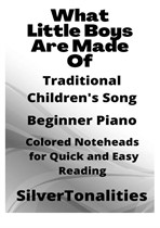 What Little Boys Are Made Of Beginner Piano Sheet Music with Colored Notation