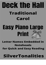 Deck the Hall Easiest Piano Large Print Sheet Music